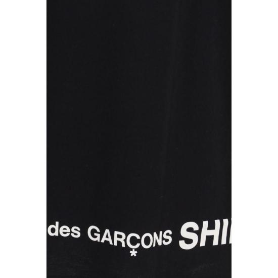26SS 꼼데가르송 반팔 티셔츠 Comme Des Garçons 블랙 코튼 티셔츠 - COMME DES GARCONS