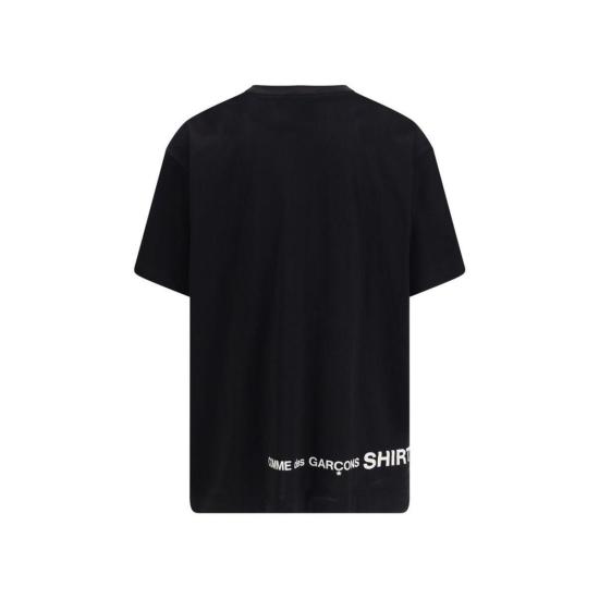 26SS 꼼데가르송 반팔 티셔츠 Comme Des Garçons 블랙 코튼 티셔츠 - COMME DES GARCONS