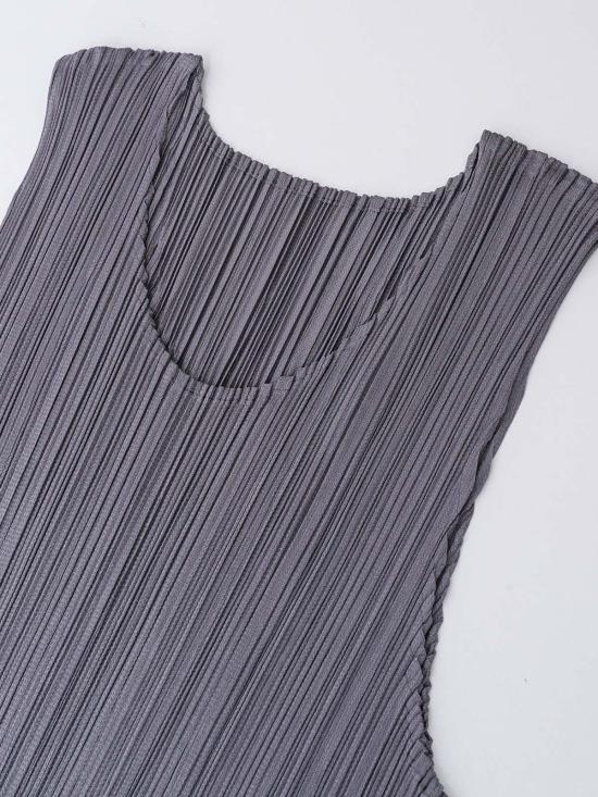  플리츠플리즈 베이직 슬리브리스 미니 원피스 PP48JT107 GRAY - PLEATS PLEASE