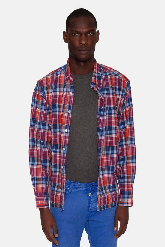  Original Madras Trading Company 셔츠 OM44603 02 RED MULTI CHECK