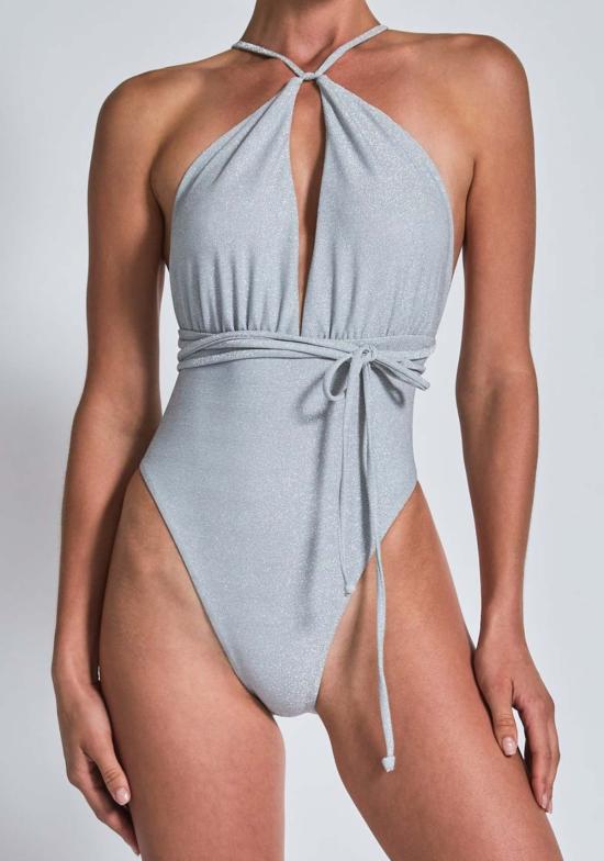  데본 윈저 원피스 수영복 벨 풀피스 크림 크로커다일/실버 쉬머 - DEVON WINDSOR