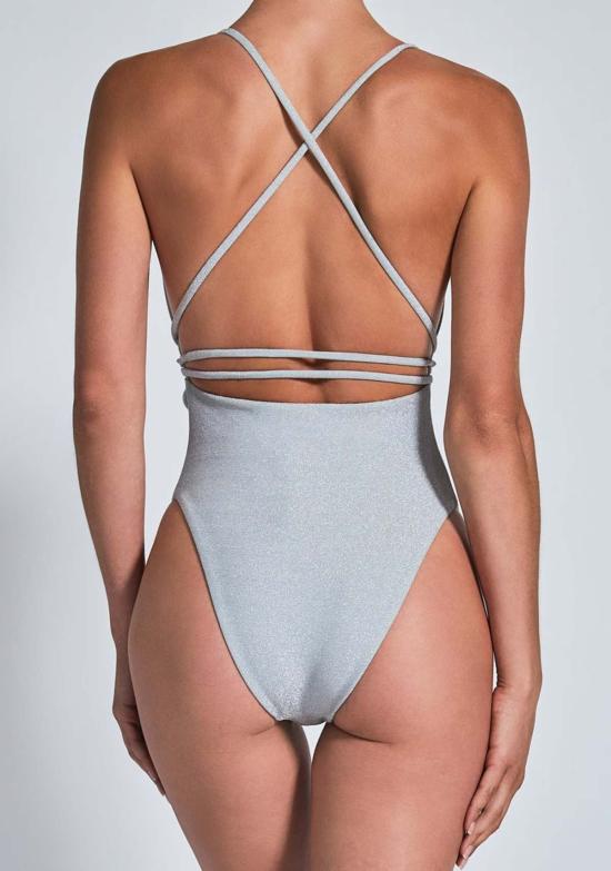  데본 윈저 원피스 수영복 벨 풀피스 크림 크로커다일/실버 쉬머 - DEVON WINDSOR