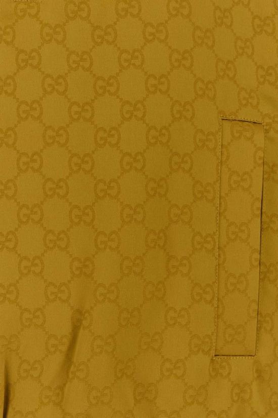  구찌 폴로 티셔츠 머스타드 비스코스 블렌드 폴로 셔츠 윈터미스트 - GUCCI