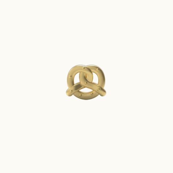  Whit Jewelry 싱글 이어링 화이트 주얼리 프레첼 스터드 귀걸이 14K 옐로우 골드 - OTHER BRANDS