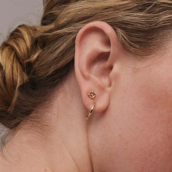  Whit Jewelry 싱글 이어링 화이트 주얼리 프레첼 스터드 귀걸이 14K 옐로우 골드 - OTHER BRANDS