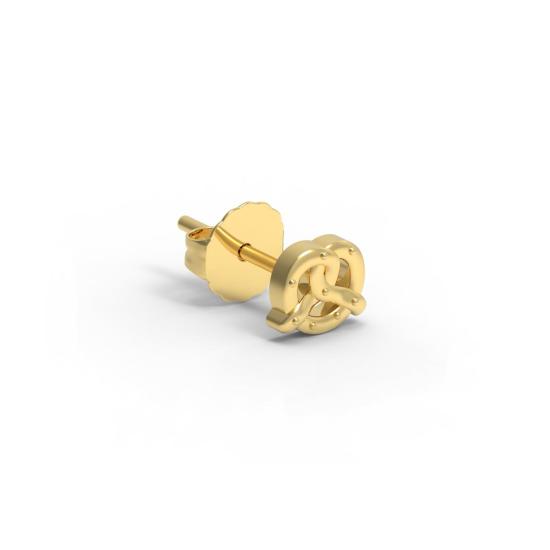  Whit Jewelry 싱글 이어링 화이트 주얼리 프레첼 스터드 귀걸이 14K 옐로우 골드 - OTHER BRANDS