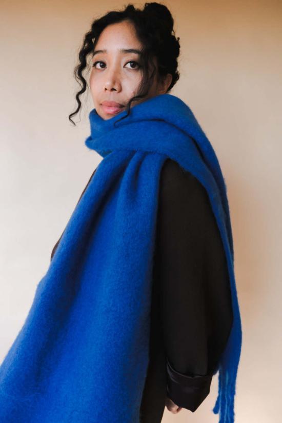  파이프앤로우 머플러/스카프 청키 솔리드 스카프 코발트 블루 - PIPE & ROW