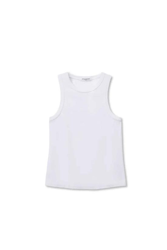  퍼펙트 화이트 티 민소매 티셔츠 다프네 헤비 립 하이넥 탱크탑 - PERFECT WHITE TEE