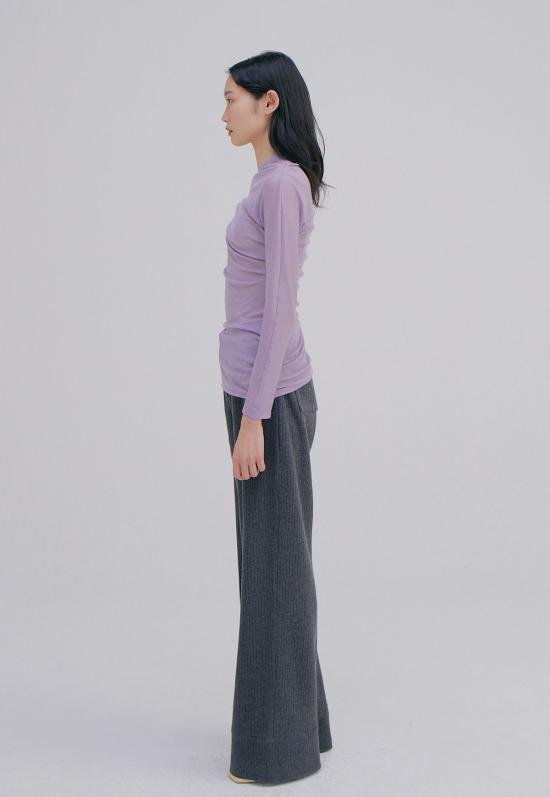  WNDERKAMMER 스트레이트 팬츠 Wnderkammer 언밸런스 웨이스트 팬츠 차콜 - OTHER BRANDS