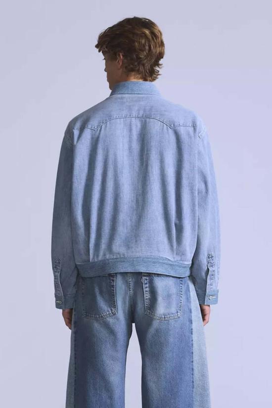  리바이스 데님 자켓 블루 탭 커스텀 톱니형 재킷 랜체로 모지 - LEVI'S