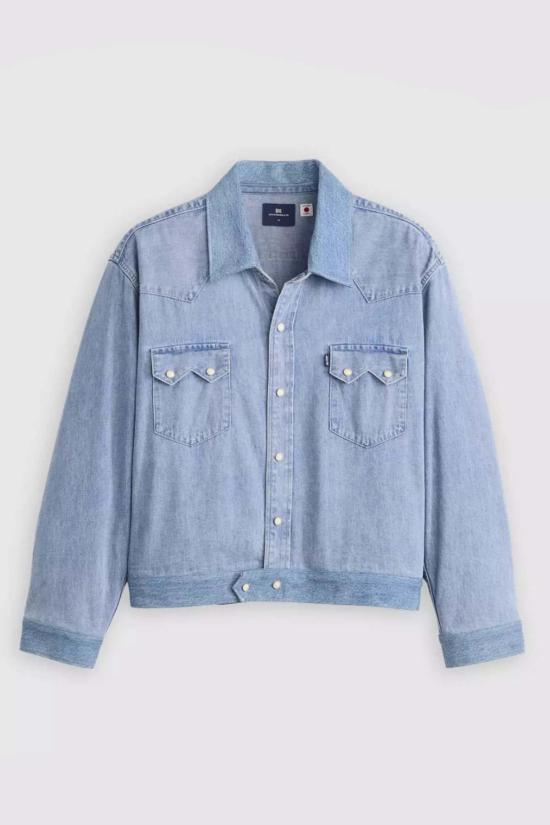  리바이스 데님 자켓 블루 탭 커스텀 톱니형 재킷 랜체로 모지 - LEVI'S