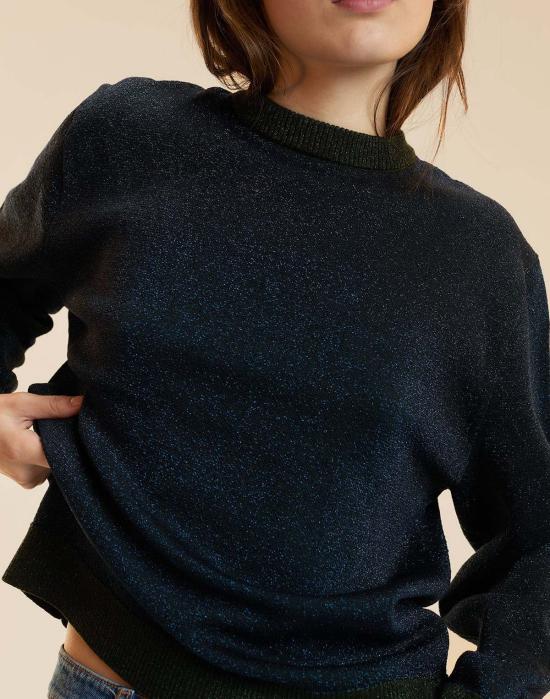  신시아 로리 스웨터 신시아 로울리 메탈릭 니트 크루넥  네이비 - CYNTHIA ROWLEY