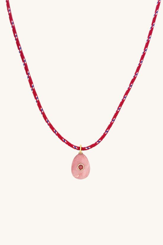  시에라 윈터 주얼리 목걸이/팬던트 젬드롭 코드 목걸이 마룬 - SIERRA WINTER JEWELRY