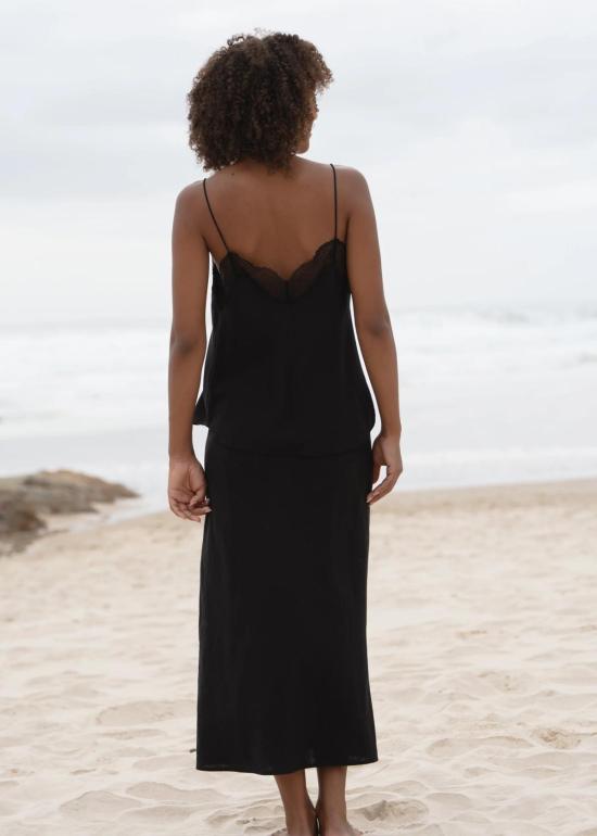  Lilly Pilly 스커트 릴리 필리 라일리 린넨  블랙 - OTHER BRANDS