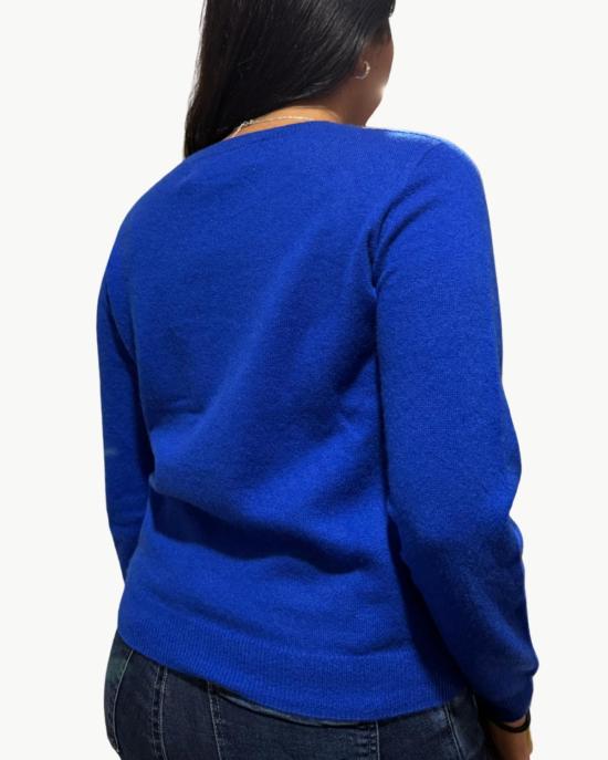  아이 스톨 마이 보이프렌즈 셔츠 스웨터 남자친구 셔츠를 훔쳤어요! 멘로 캐시미어 크루  코발트 블루/옐로우 - I STOLE MY BOYFRIEND'S SHIRT