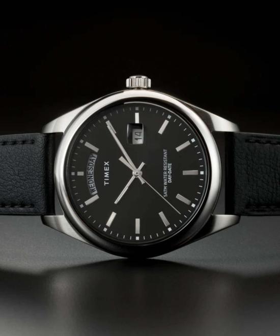  타이맥스 손목시계 Timex Legacy 41mm 가죽 스트랩 시계 - TIMEX
