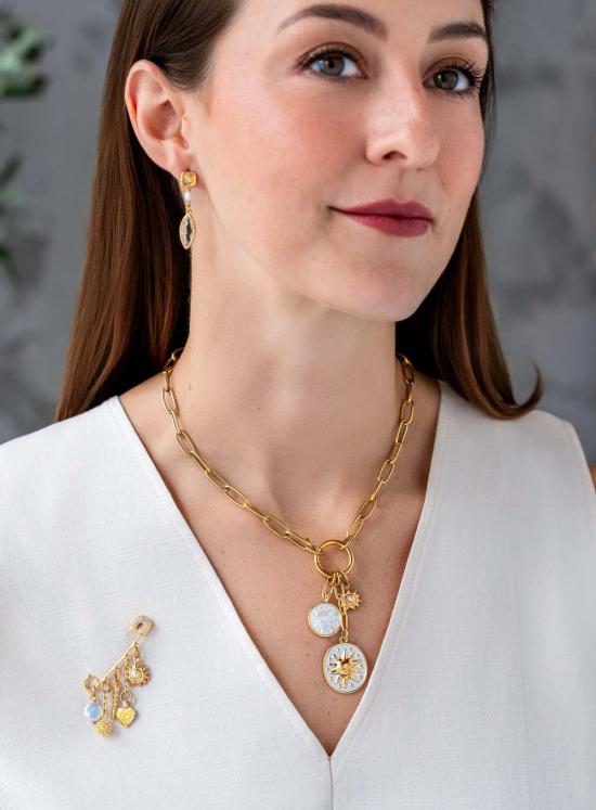  로니 폴 주얼리 목걸이/팬던트 셀레스티얼 참 클러스터 목걸이 골드 - LONI PAUL JEWELRY