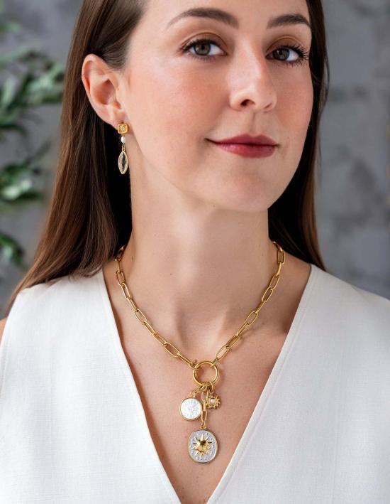  로니 폴 주얼리 목걸이/팬던트 셀레스티얼 참 클러스터 목걸이 골드 - LONI PAUL JEWELRY