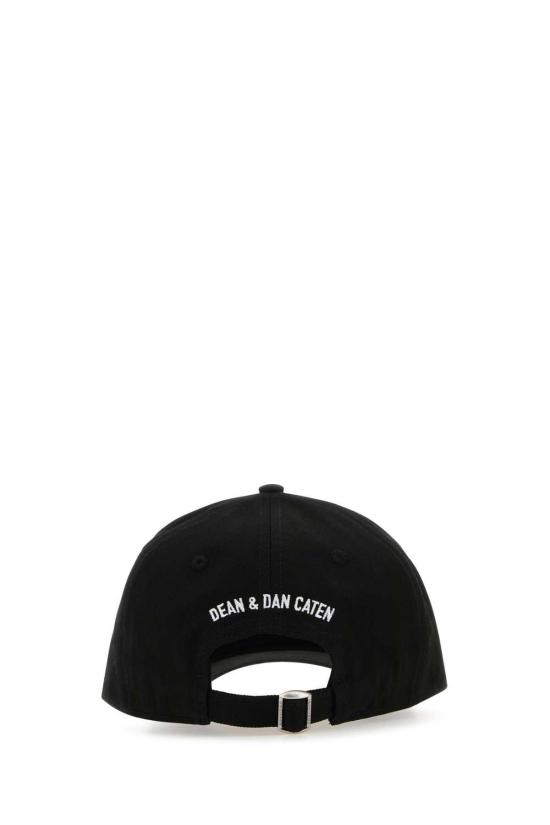  디스퀘어드2 볼캡 Dsquared2 블랙 코튼 베이스볼 캡 블랙/화이트 - DSQUARED2