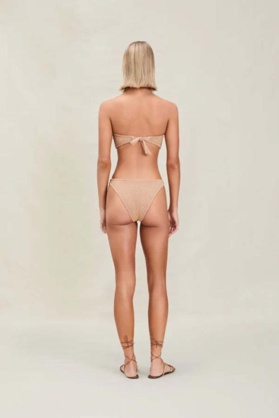  데본 윈저 비키니 수영복 헤일리 탑 골드 쉬머 - DEVON WINDSOR