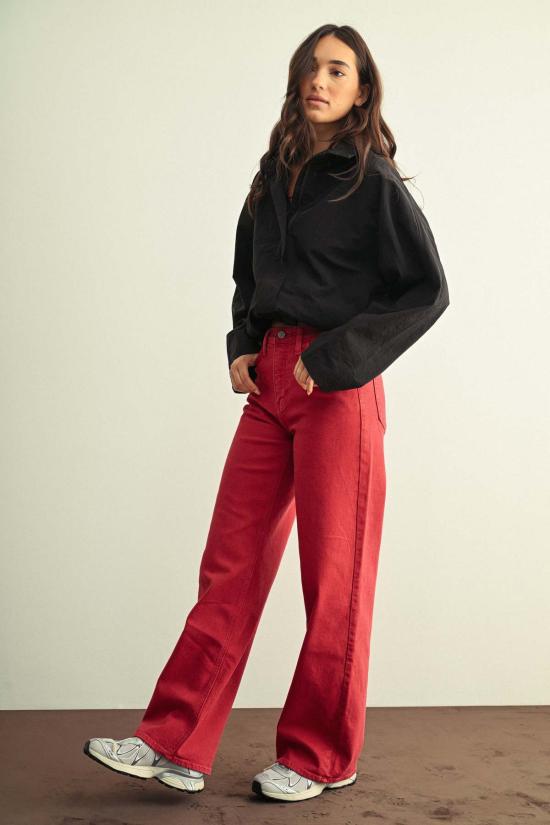 저스트 블랙 데님 스트레이트 팬츠 BP453J RED - JUST BLACK DENIM