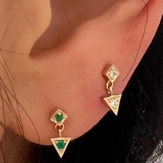  제니 권 디자인스 이어링 제니 권 디자인 다이아몬드 화살 드롭  (14K 화이트/14K 로즈/14K 옐로우)