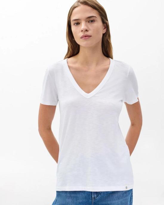  랙앤본 반팔 티셔츠 Rag & Bone 슬럽 비 티셔츠 브라이트 화이트 - RAG & BONE