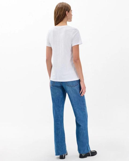  랙앤본 반팔 티셔츠 Rag & Bone 슬럽 비 티셔츠 브라이트 화이트 - RAG & BONE