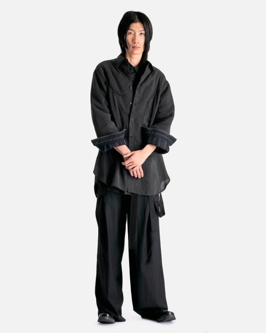  요지 야마모토 셔츠 뿌르 옴므 M 부분패딩 B 그레이 - YOHJI YAMAMOTO