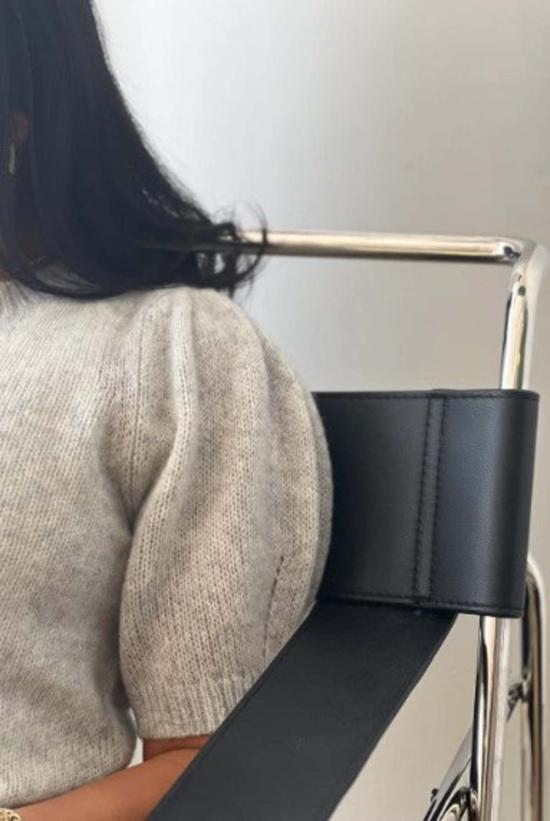  더블유 캐시미어 반팔 티셔츠 W. 캐시미어 아리아 반팔 캐시미어 스웨터 미스트 - W. CASHMERE