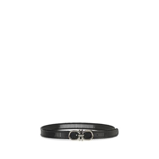  살바토레 페라가모 벨트 페라가모 블랙 송아지 가죽 보스 타우러스 레귤러 - SALVATORE FERRAGAMO