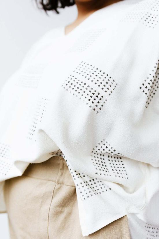  파뮤트 어패럴 반팔 티셔츠 파무트 어패럴 USA 한나  블록 프린트 실크 - PAMUT APPAREL