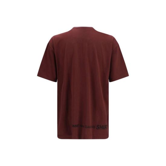 26SS 꼼데가르송 반팔 티셔츠 Comme Des Garçons 코튼 티셔츠 보르도 - COMME DES GARCONS