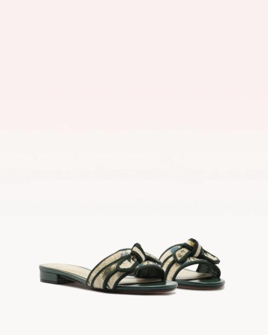  알렉산더버만 슈즈 알렉상드르 비르만 그로스그레인 라피아 샌들 라구나 오프 화이트/그린 - ALEXANDRE BIRMAN