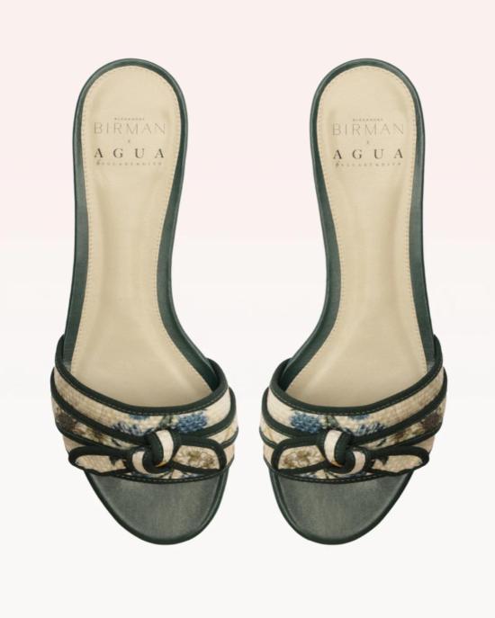  알렉산더버만 슈즈 알렉상드르 비르만 그로스그레인 라피아 샌들 라구나 오프 화이트/그린 - ALEXANDRE BIRMAN