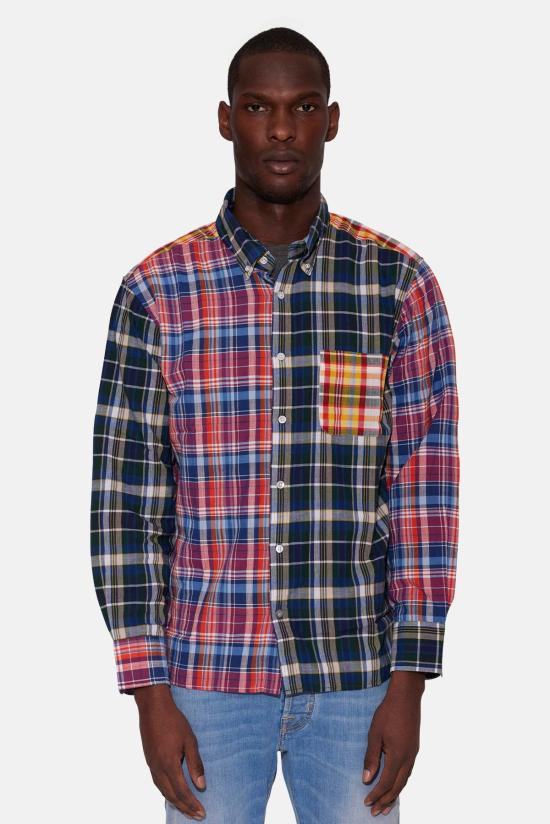  Original Madras Trading Company 셔츠 OM44603 X3 RED BLACK MULTI CHECK