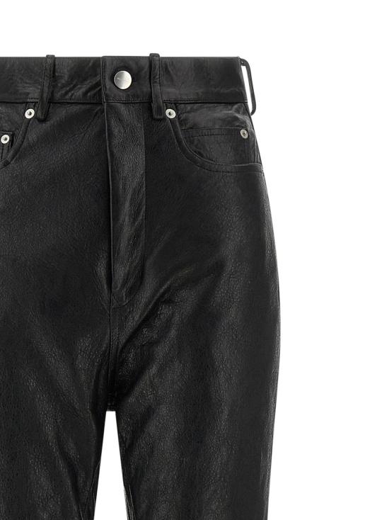 릭 오웬스 스트레이트 팬츠 램 레더 팬츠 블랙 - RICK OWENS