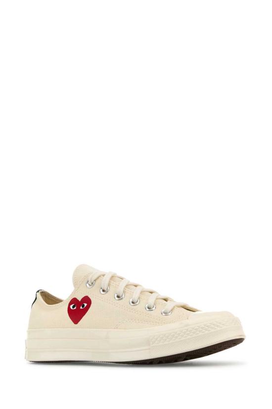  꼼데가르송 스니커즈 플레이 아이보리 캔버스 X 컨버스  베이지 - COMME DES GARCONS