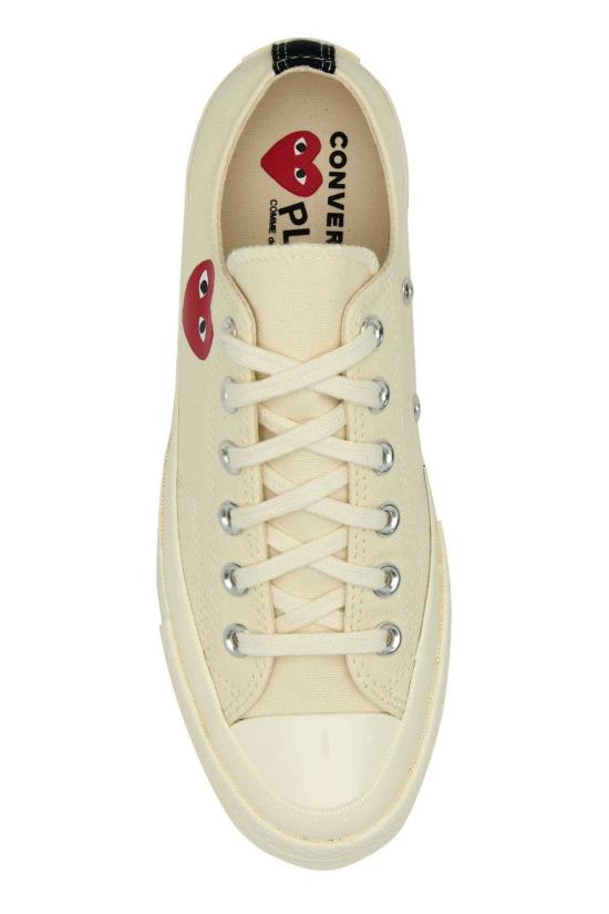  꼼데가르송 스니커즈 플레이 아이보리 캔버스 X 컨버스  베이지 - COMME DES GARCONS