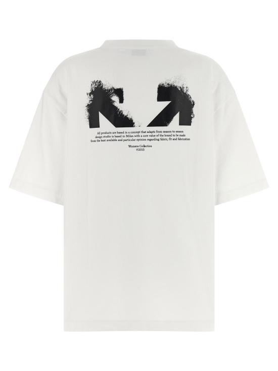  오프화이트 반팔 티셔츠 하프 애로우 스케이트 코튼 티셔츠 - OFF WHITE
