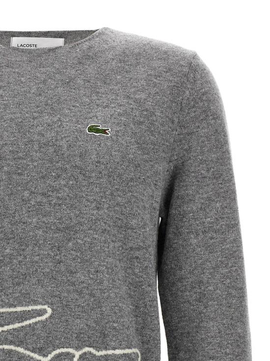  꼼데가르송 스웨터 Comme Des Garçons 셔츠 X Lacoste 크루넥  그레이 - COMME DES GARCONS