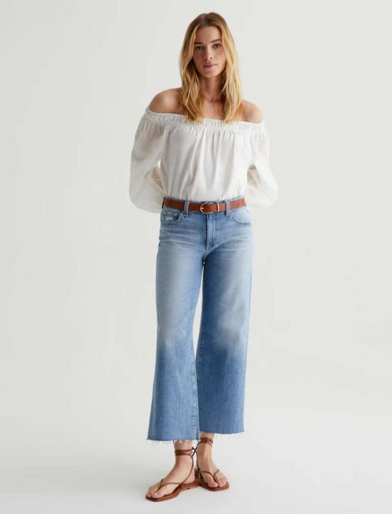  아드리아노 골드슈미드 데님 팬츠 Ag Jeans Ag Saige 와이드 레그 크롭 18년 오슬로