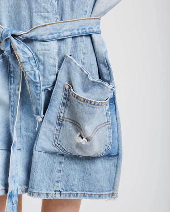  SilkDenim 점프수트 실크 데님 패치워크 - OTHER BRANDS