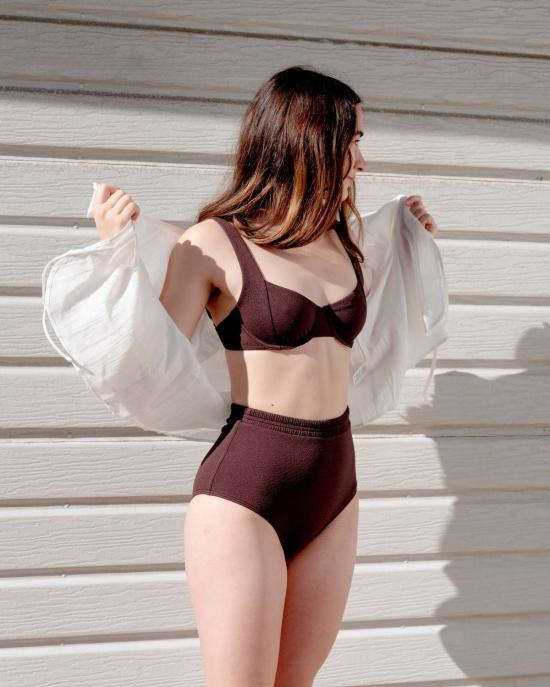  Peony Swimwear 비키니 수영복 피오니 수영복 러플 하이웨이스트 비키니 하의 - OTHER BRANDS