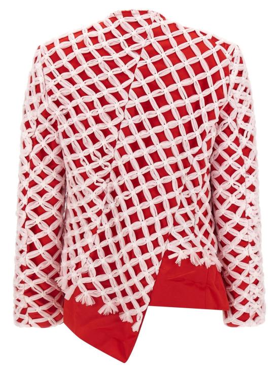  꼼데가르송 수트 자켓 Comme Des Garçons 새틴 효과 비대칭 블레이저 멀티컬러 - COMME DES GARCONS