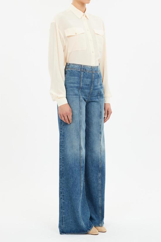  울라 존슨 데님 팬츠 Ulla Johnson Bianca 와이드 레그 진 다뉴브 - ULLA JOHNSON
