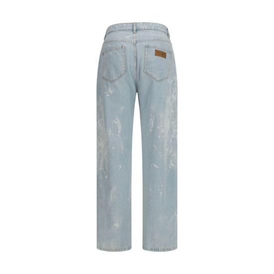  MM6 메종마르지엘라 데님 팬츠 Mm6 메종 마르지엘라 코튼 스트레이트 레그 진 블루 - MM6 MAISON MARGIELA