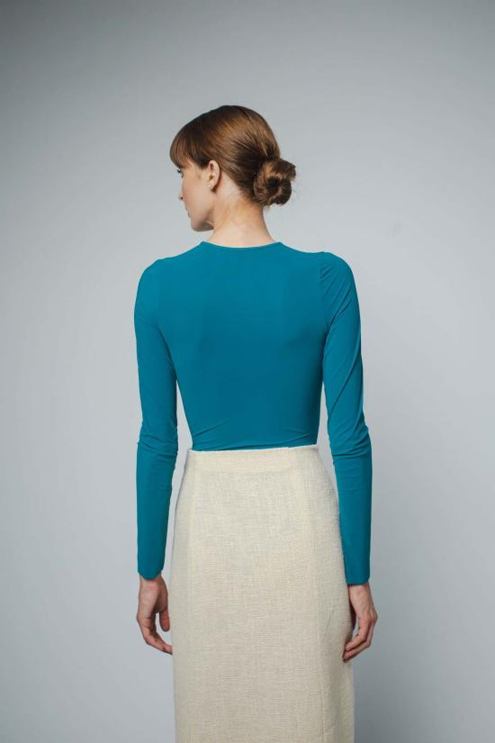  산티클레르 바디수트 티셔츠 노바 V넥 바디수트 딥 오션 - SANTICLER