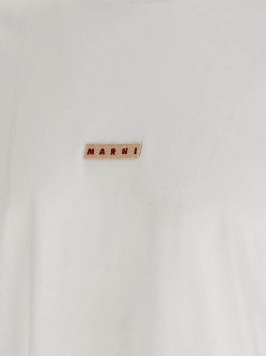  마르니 반팔 티셔츠 코튼 티셔츠 화이트 - MARNI