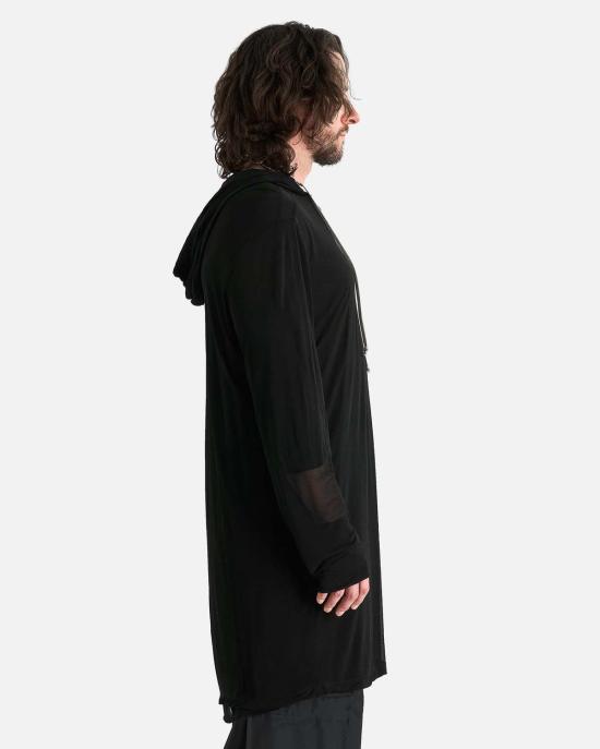  릭 오웬스 후드 티셔츠 티셔츠 후드 블랙 - RICK OWENS
